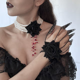 Halloween Blood-Effect Pearl Beaded Necklace