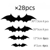 Halloween 3D Bat and Spider Wall Stickers - PVC