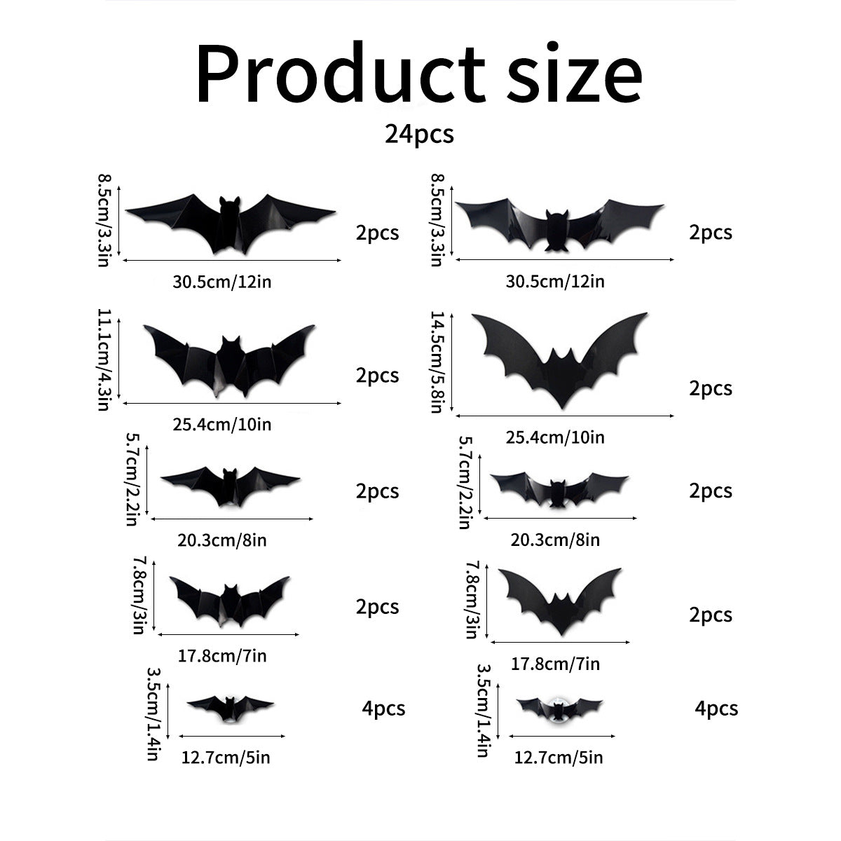 Halloween Flashing LED Bat Wall Stickers - PVC