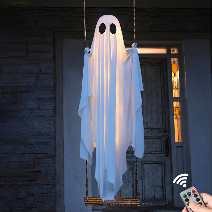 Halloween Large Hanging Swing Ghost with Lights