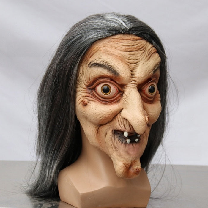 Halloween Witch Hat with Long Hair - Latex