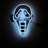 LED Glow Horror Scream Mask for Halloween - Plastic