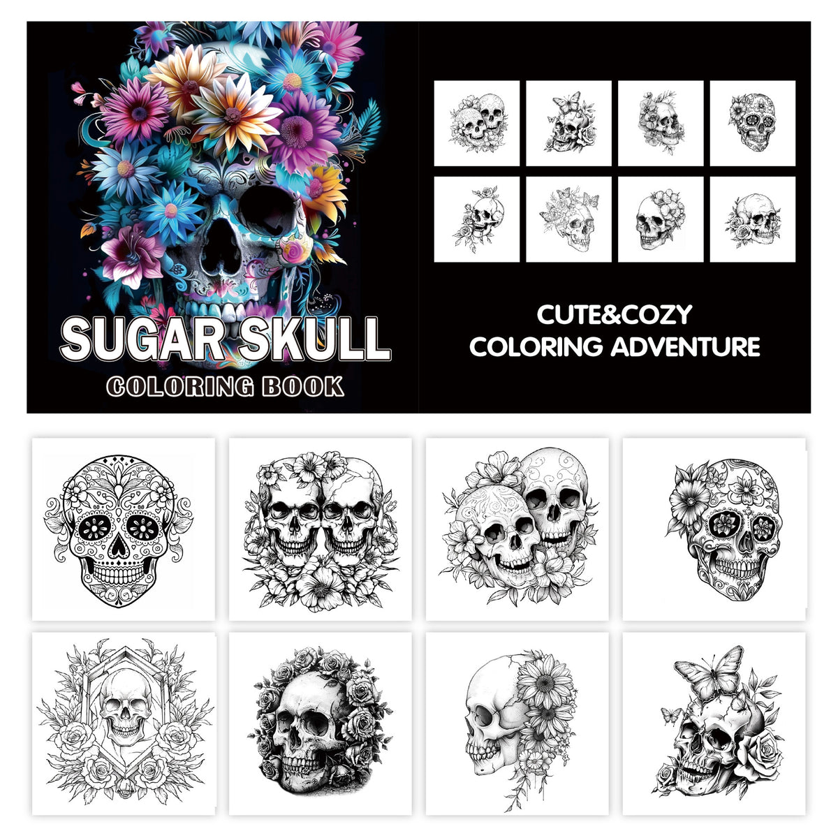 Halloween Skull and Devil Coloring Book