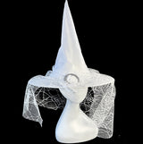 Halloween Witch Hat with Lace Veil