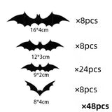 Halloween 3D Bat and Spider Wall Stickers - PVC