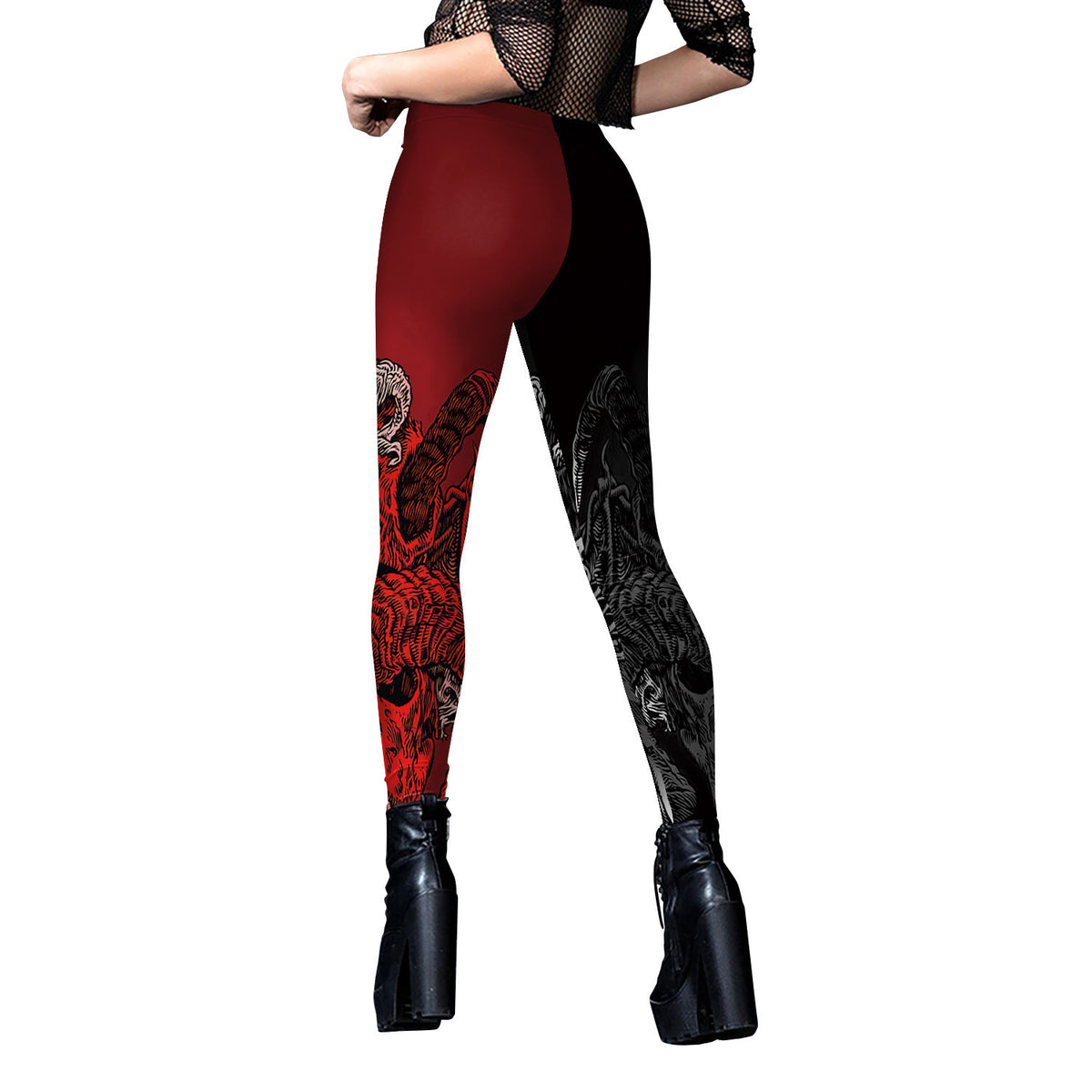 Halloween Skull Print Yoga Pants
