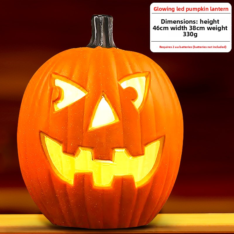 Halloween Light-Up Pumpkin Lantern - Plastic