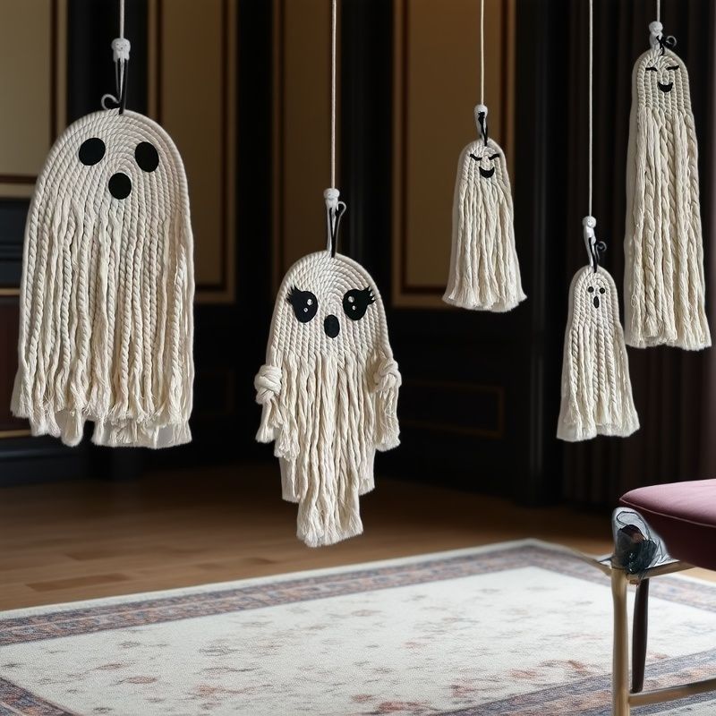 Halloween Cotton Rope Ghost Wall Hanging