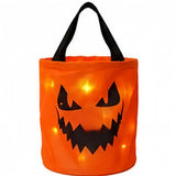 Halloween LED Pumpkin Candy Bucket - Metal