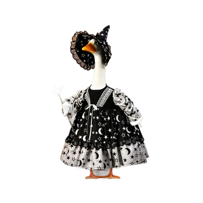 Halloween Witch Costume for Porch Goose Decoration