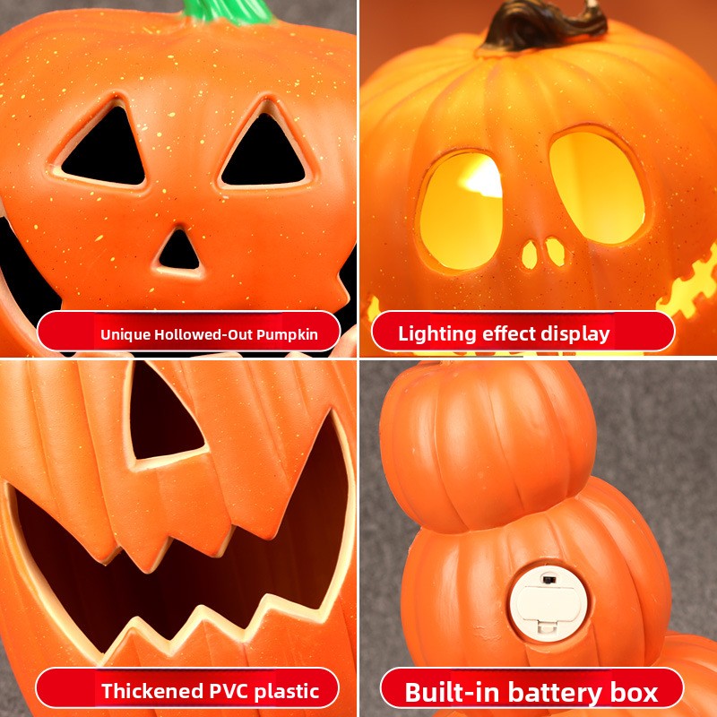 Halloween Light-Up Pumpkin Lantern - Plastic