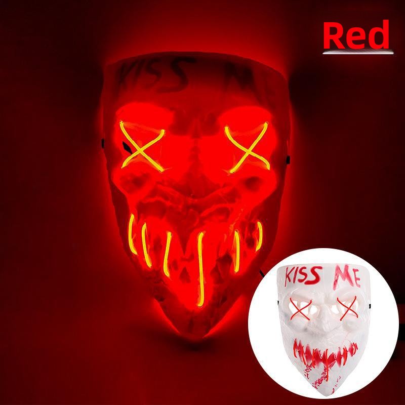 LED Glowing Mask for Halloween Masquerade - PVC