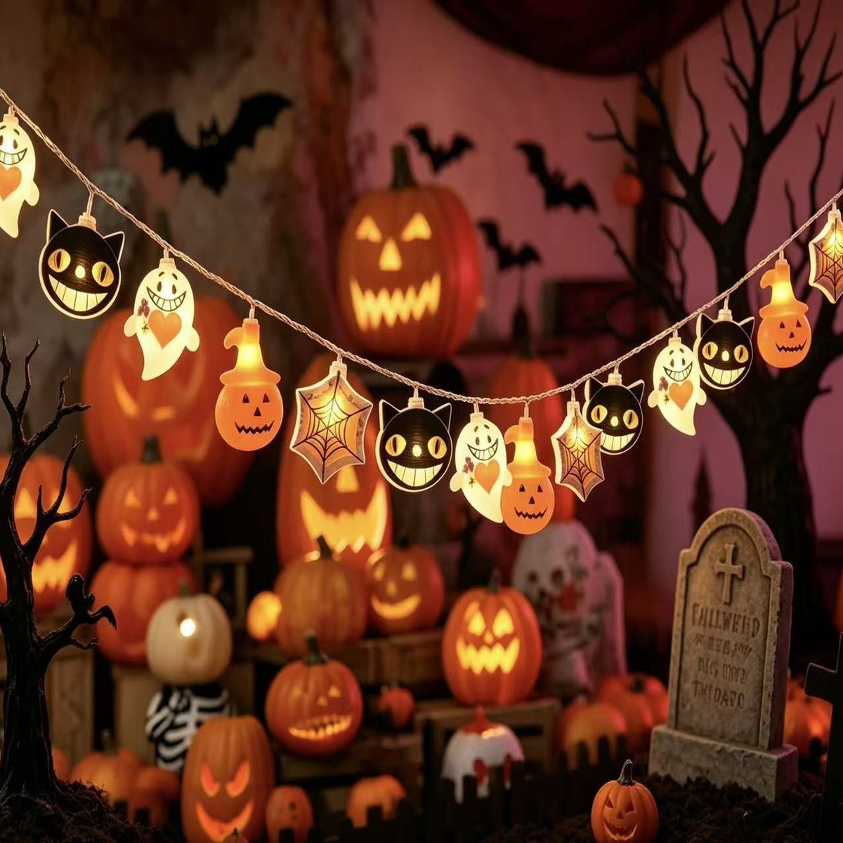Halloween LED String Lights - Battery Box Power