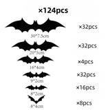 Halloween 3D Bat and Spider Wall Stickers - PVC