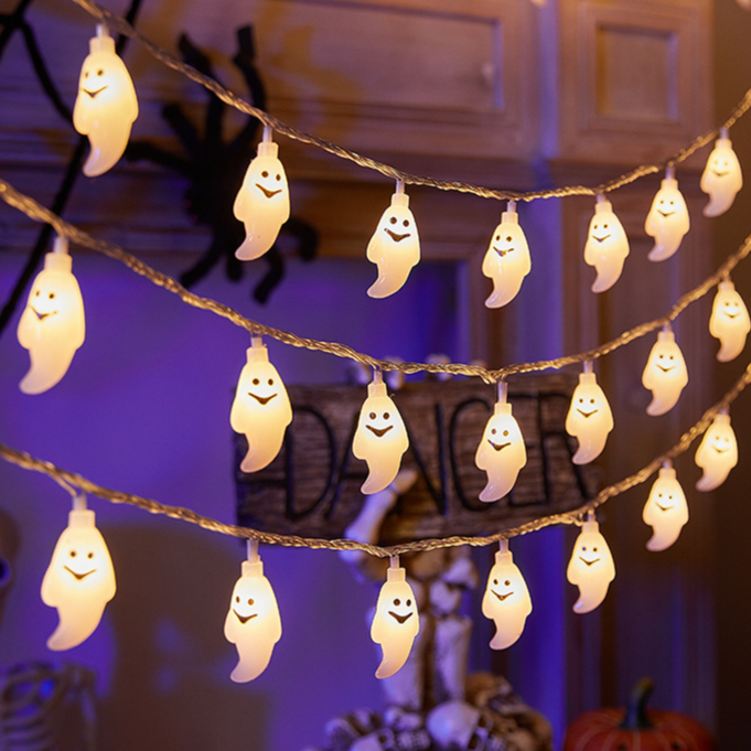 Halloween Pumpkin and Maple Leaf LED String Lights - PVC