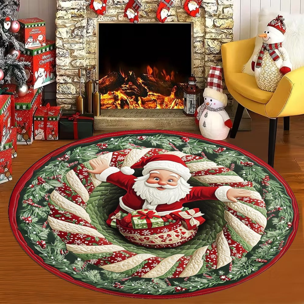 Halloween and Christmas Round Rug