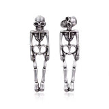 Vintage Skull Earrings Detachable Halloween Jewelry - Metal