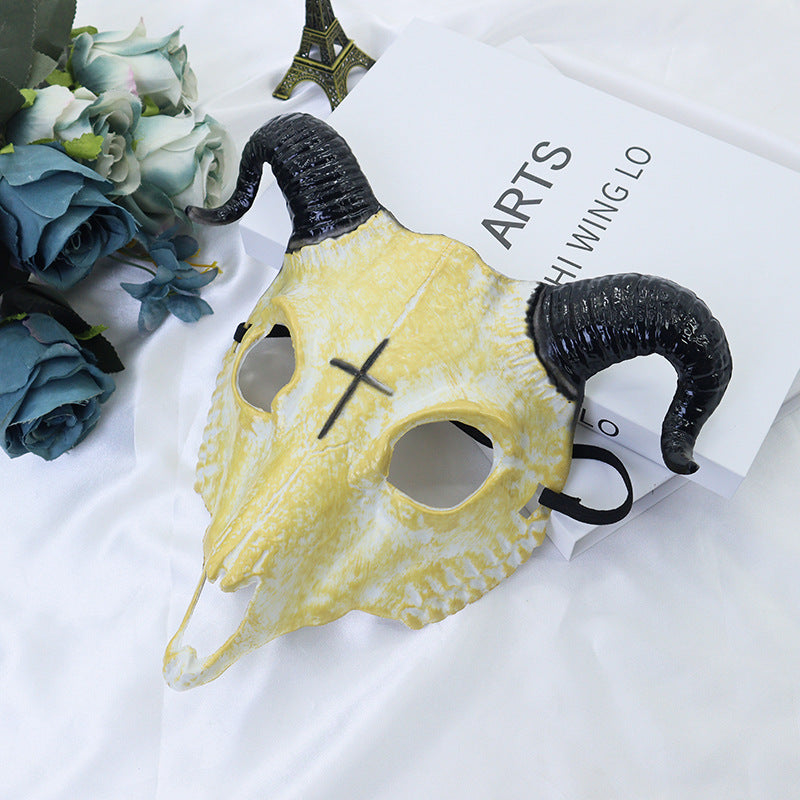 Halloween Full-Face Ram and Sheep Horror Mask - Plastic