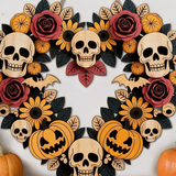 Halloween Boxwood Hanging Door Sign