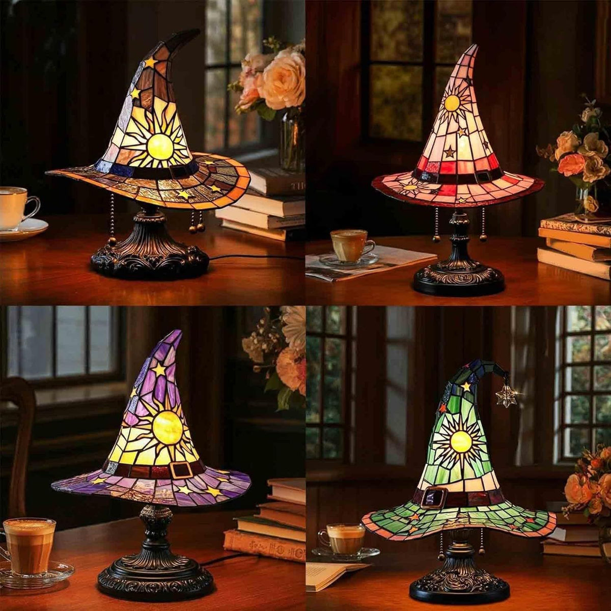 Resin Gothic Halloween Witch Hat Night Light