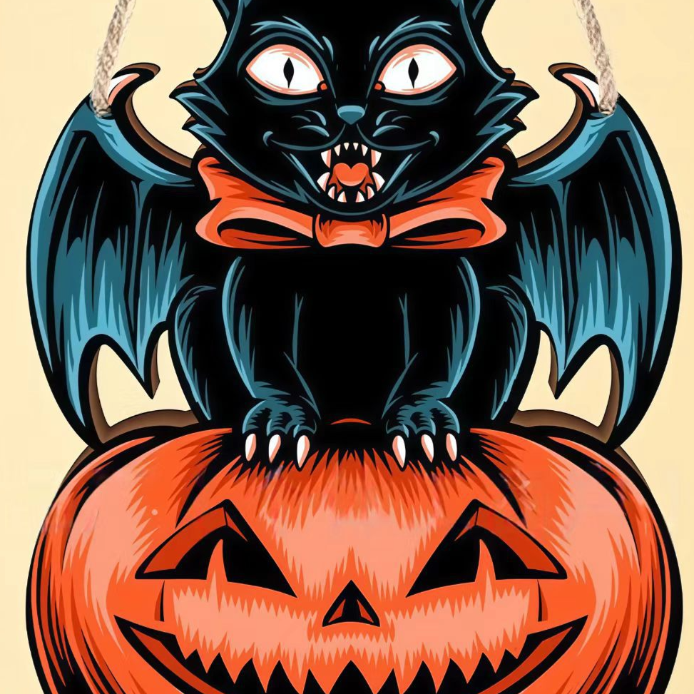 Halloween Boxwood Door Decoration