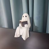 Halloween Ghost Reading Statue - Resin
