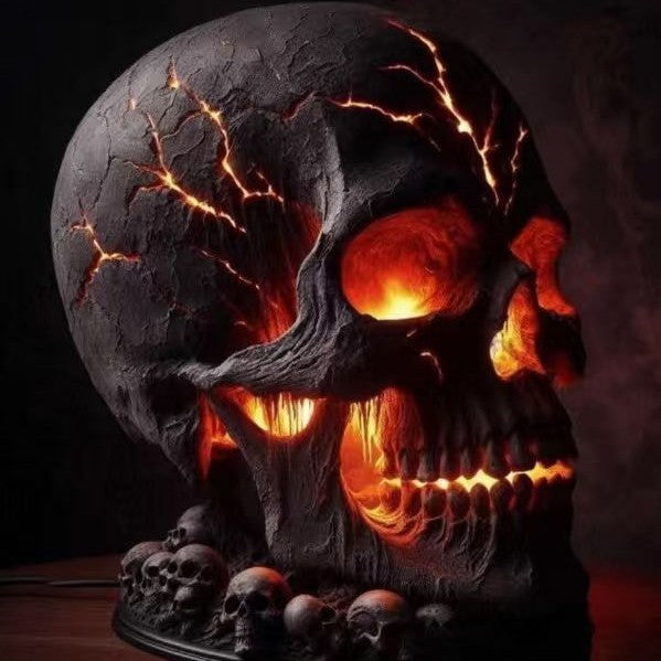 Halloween Skull LED Light Garden Decor - Resin