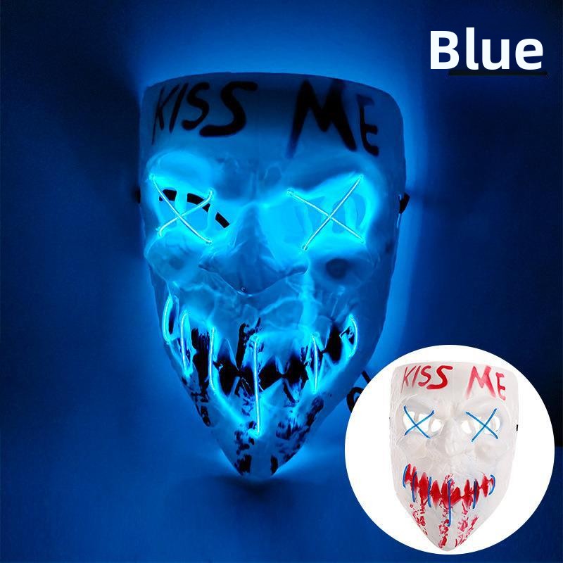 LED Glowing Mask for Halloween Masquerade - PVC