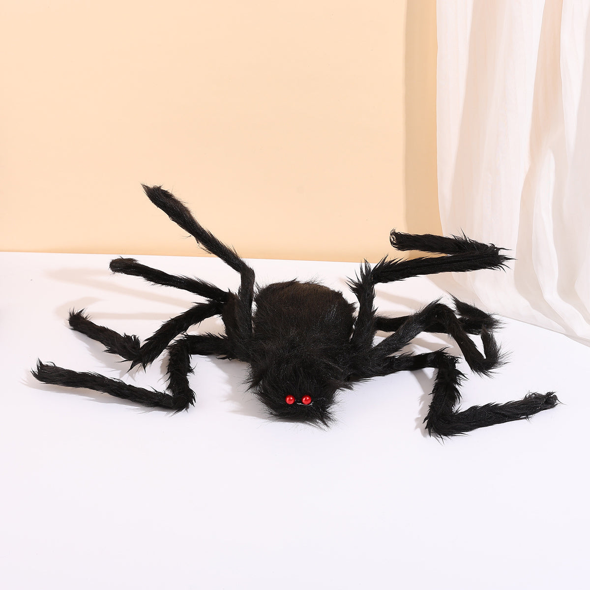 Halloween Plush Black Spider Prop