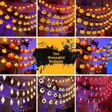 Halloween Pumpkin and Maple Leaf LED String Lights - PVC