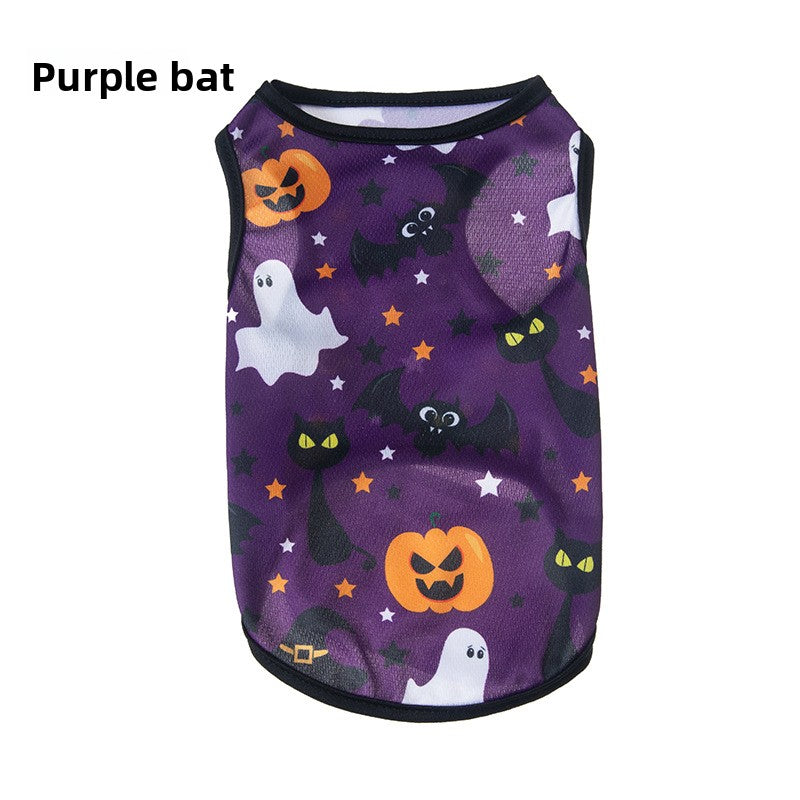 Halloween Pet Vest Pumpkin Print - Polyester