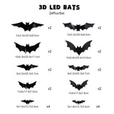 Halloween LED Glow Bat Wall Stickers