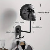 Halloween Metal Skull Helmet Holder Wall-Mounted Hat Rack