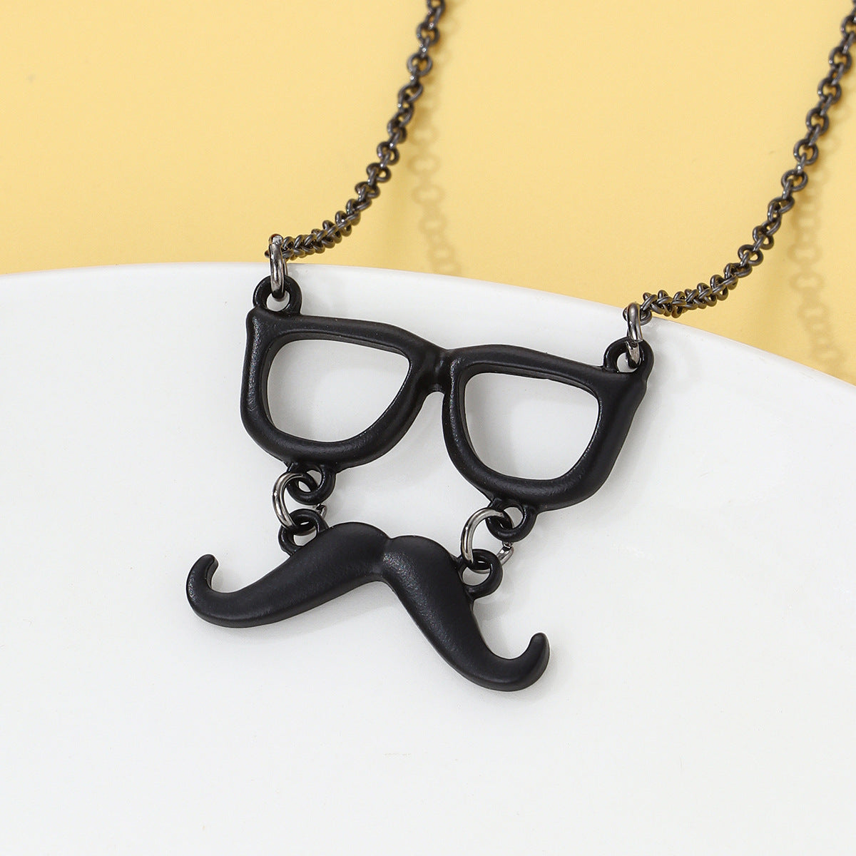 Halloween Cartoon Necklace with Black Cat Pumpkin Wizard Hat Pendant