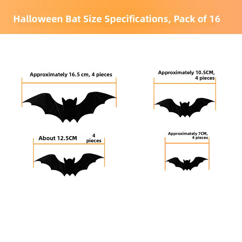 3D Halloween Bat Wall Stickers - PVC