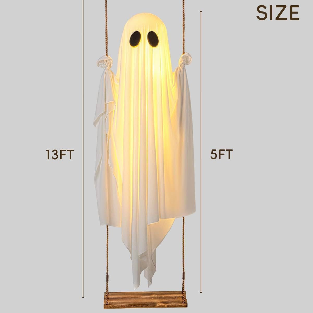 Halloween Large Glowing Swing Ghost Decoration