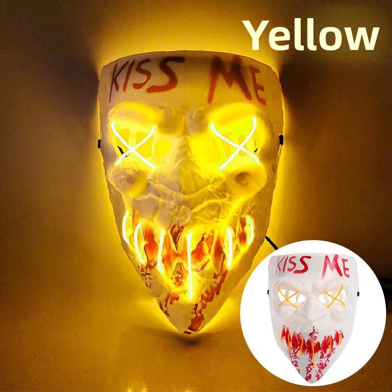 LED Glowing Mask for Halloween Masquerade - PVC