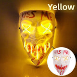 LED Glowing Mask for Halloween Masquerade - PVC