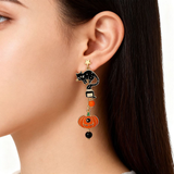 Gothic Halloween Pumpkin Ghost Earrings
