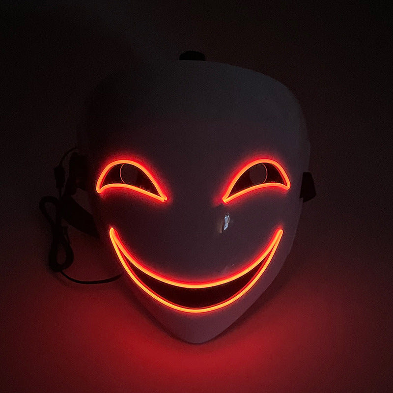 LED Glowing Anime Mask for Halloween Cosplay - Plastic