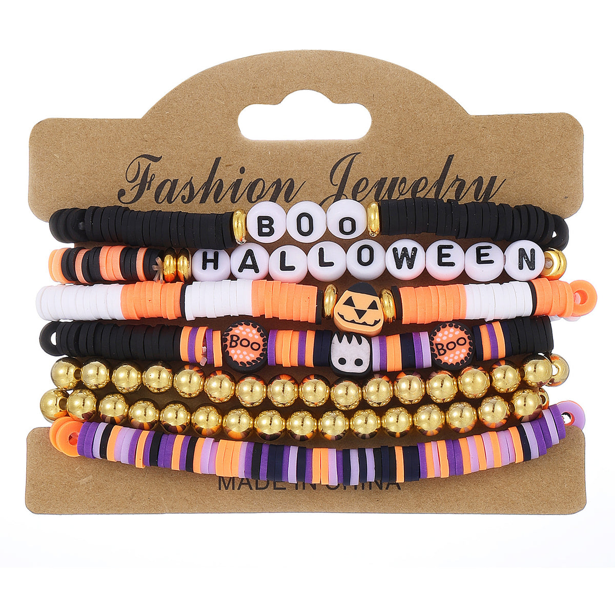 Halloween Pumpkin and Skull Bracelet