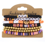 Halloween Pumpkin and Skull Bracelet