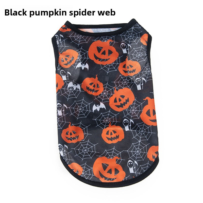 Halloween Pet Vest Pumpkin Print - Polyester