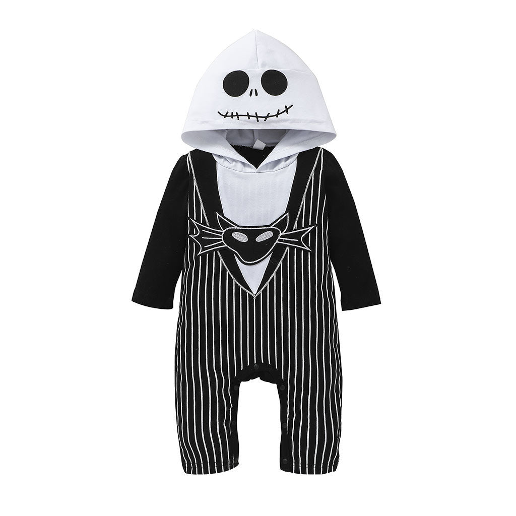 Baby Halloween Skeleton Hooded Jumpsuit
