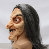 Halloween Witch Hat with Long Hair - Latex