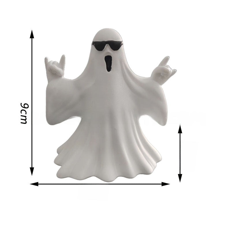 Halloween Resin Ghost Figurine - Pumpkin and Middle Finger Designs