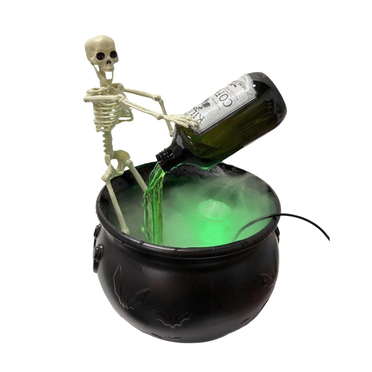Halloween Flame-Effect Witch Cauldron - Plastic
