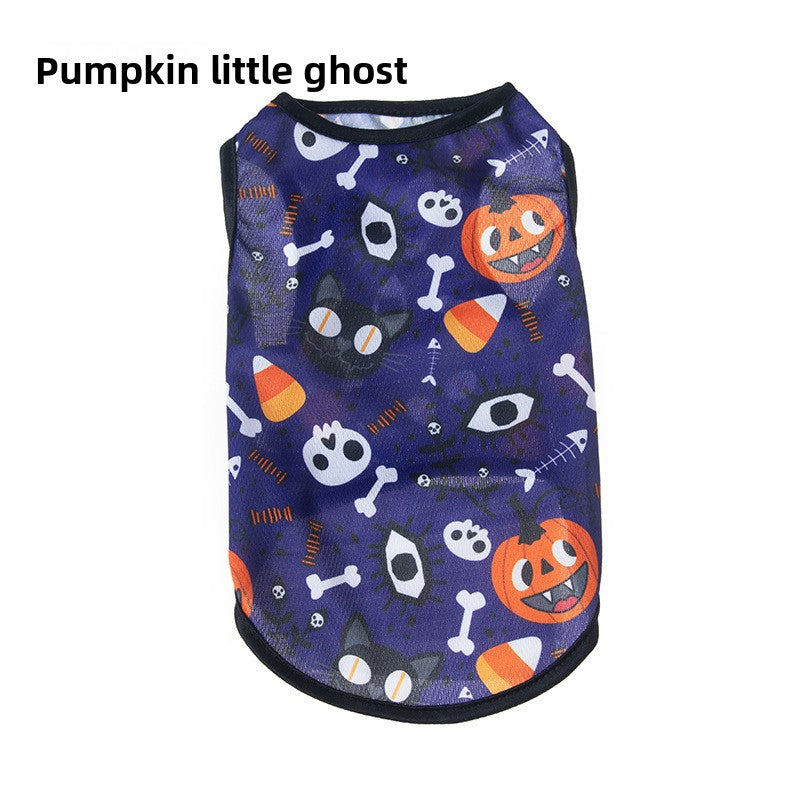 Halloween Pet Vest Pumpkin Print - Polyester