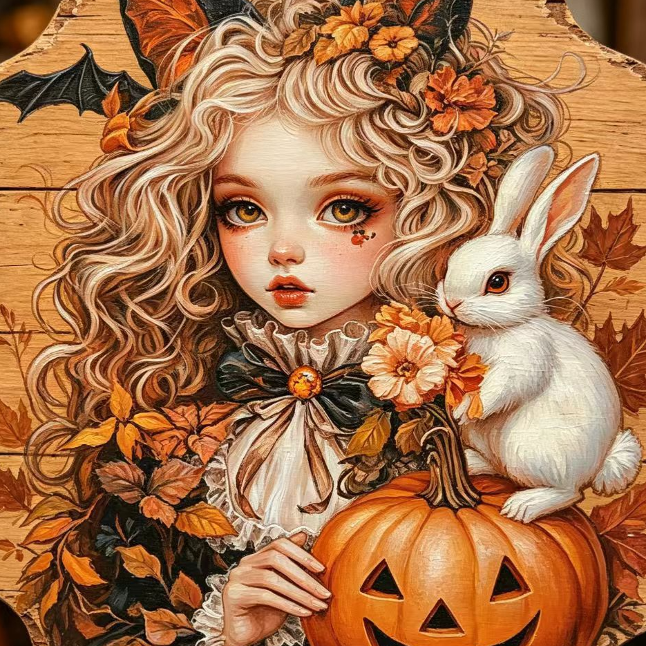 Halloween Boxwood Door Decoration