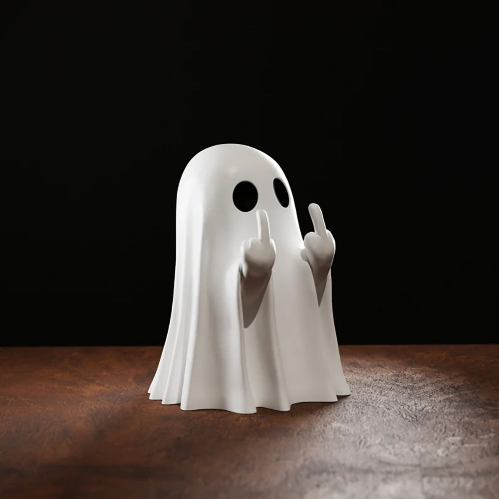 Halloween White Ghost Resin Ornament